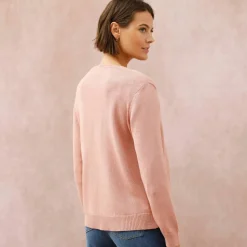 Cardigan boutonné, coton mélangé