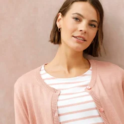 Cardigan boutonné, coton mélangé