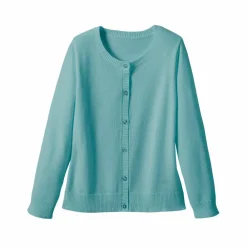 Cardigan boutonné, coton mélangé