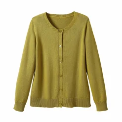 Cardigan boutonné, coton mélangé