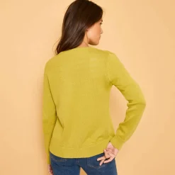 Cardigan boutonné, coton mélangé