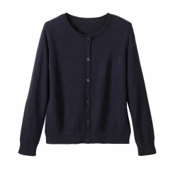 Cardigan boutonné, coton mélangé