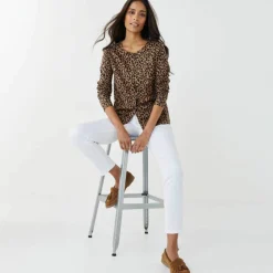 Cardigan boutonné imprimé léopard