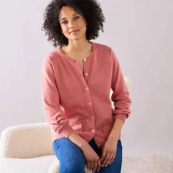 Cardigan boutonné, laine d'agneau
