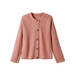 Cardigan boutonné maille anglaise manches longues