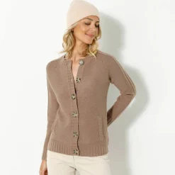 Cardigan boutonné maille fantaisie