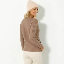 Cardigan boutonné maille fantaisie