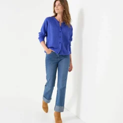 Cardigan boutonné maille fantaisie, toucher doux