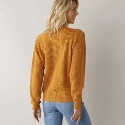 Cardigan boutonné maille fantaisie, toucher doux