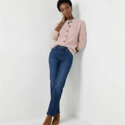 Cardigan boutonné maille poilue fantaisie