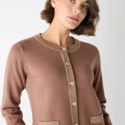 Cardigan boutons dorés, détails brillants