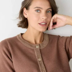 Cardigan boutons dorés, détails brillants