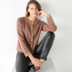 Cardigan boutons dorés, détails brillants