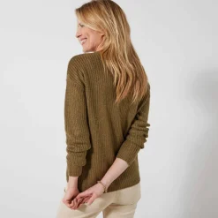 Cardigan boutons perles fantaisie, maille anglaise toucher doux