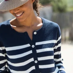 Cardigan rayé boutonné