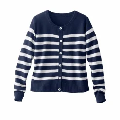 Cardigan rayé boutonné