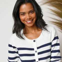 Cardigan rayé boutonné