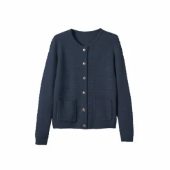 Cardigan uni maille fantaisie