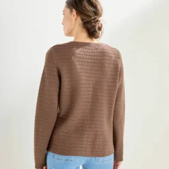 Cardigan uni maille fantaisie