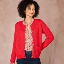 Cardigan uni maille fantaisie