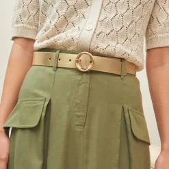 Ceinture en cuir, boucle ronde