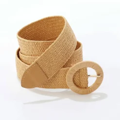 Ceinture raphia élastiqué boucle ronde
