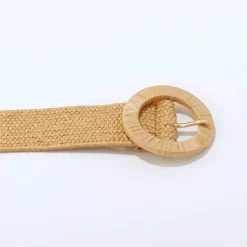 Ceinture raphia élastiqué boucle ronde