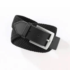 Ceinture tressée extensible finitions cuir