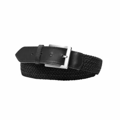 Ceinture tressée extensible finitions cuir