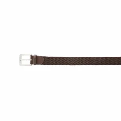 Ceinture tressée extensible finitions cuir