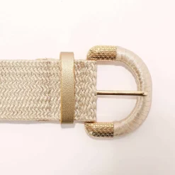 Ceinture tressée élastiquée teinte dorée