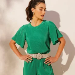 Ceinture tressée élastiquée teinte dorée