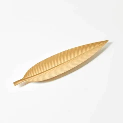 Centre de table feuille dorée