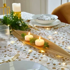 Centre de table feuille dorée