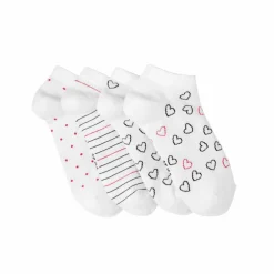 Chaussettes basses motifs assortis - lot de 4 paires