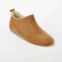 Chaussons bottillons fourrés, suédine