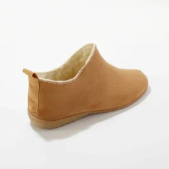Chaussons bottillons fourrés, suédine