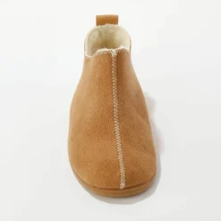 Chaussons bottillons fourrés, suédine