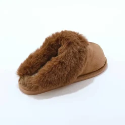Chaussons mules col fourré