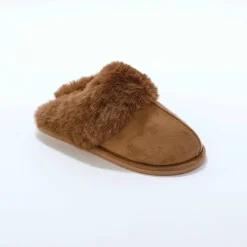 Chaussons mules col fourré