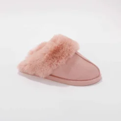 Chaussons mules col fourré