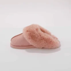 Chaussons mules col fourré