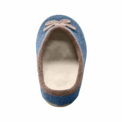 Chaussons mules fleur appliquée - largeur confort