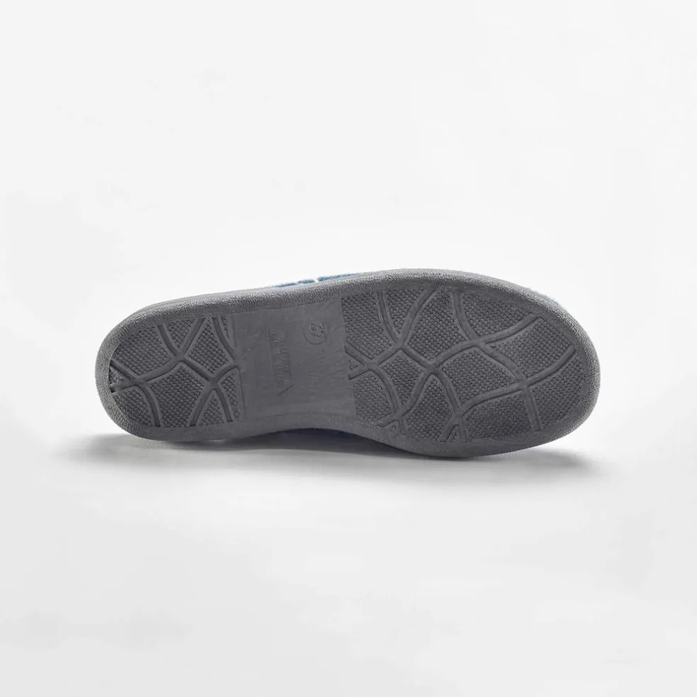 Chaussons mules fourrés brodés
