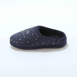 Chaussons mules polaire brodés texte