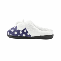 Chaussons mules polaires imprimées pois