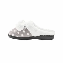 Chaussons mules polaires imprimées pois