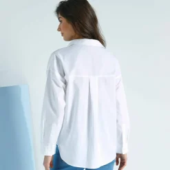 Chemise ample unie, popeline