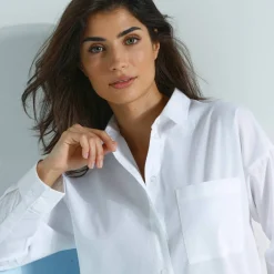 Chemise ample unie, popeline