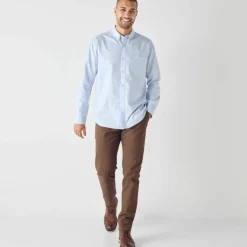 Chemise boutonnée unie Oxford manches longues